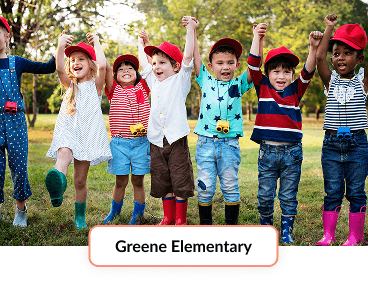 Students playing outdoors at Greene Elementary: the Clear Creek ISD campus zoned to Midline for pre-K through fifth grade.