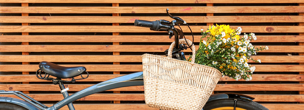 Bike with flowers in basket